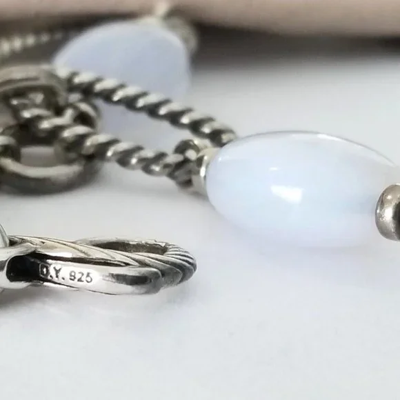 SOLD - DAVID YURMAN *RARE* Lavender Chalcedony & Pearl Y Necklace - MINT! $1750 - Picture 6 of 6